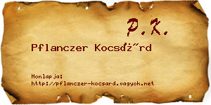 Pflanczer Kocsárd névjegykártya